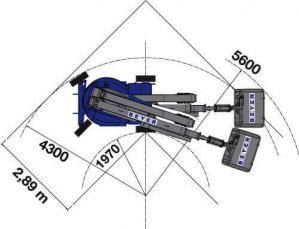 Abmessungsgrafik von BEYER Gelenkbühne GTB 169 EK