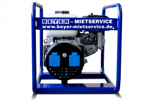 Frontansicht tragbarer Mietgenerator 3 kVA Nenn-Leistung