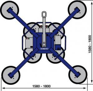 Abmessungsgrafik von Glassauger GS 600