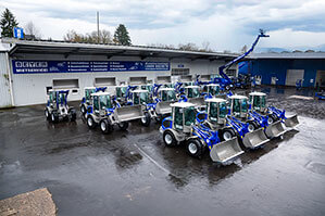 15 neue BEYER-Radlader aus der Vogelperspektive aufgenommen