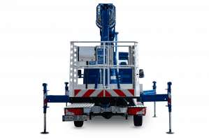 Heckansicht von Hubsteiger LB 218 TK aus der Vermietung