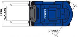 Abmessungsgrafik aus der Vogelperspektive von Elektrostapler FS 20 IES-475