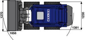 Kompaktlader-Abmessung aus der Vogelperspektive