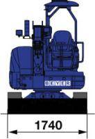Abmessungsgrafik Front von Raupenkran RC 93.3 MD