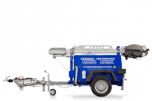 4000 Watt Lichtmast mit 9 m Masthöhe aus der BEYER-Vermietung