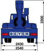 LKW-Arbeitsbühne LB 280 TK mit Rückansicht im Diagramm
