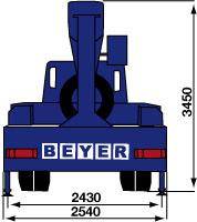 LKW-Arbeitslift LB 170 TK Rückansicht im Diagramm