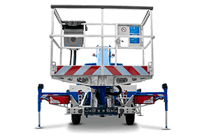 Heck von Lkw-Hubsteiger LB 300 T aus dem Mietpark