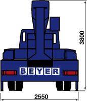 Rückansicht der LKW-Arbeitsbühne LB 350 TK im Diagramm