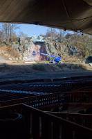 Diesel-Teleskopbühne von BEYER beim Bühnenbildaufbau im Einsatz