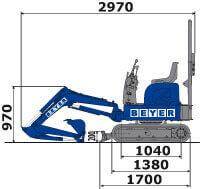 Microbagger mit 1,1 t Betriebsgewicht aus dem BEYER-Verleih