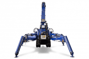 Heckansicht von Minikran MC 55.1 mit 1.000 kg Tragkraft