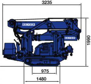 Zeichnung Baumaße Transportstellung Minikran MC - Jib 114.1 D/E