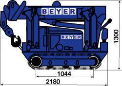 Seitliche Abmessungsgrafik von Minikran MC 55.1