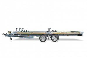 Seitenansicht von Motorrad-Plattformanhänger PMA 27