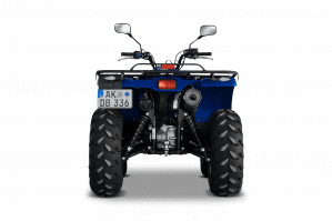 Heckansicht von Quad mit 440 kg zul. Gesamtgewicht aus dem Verleih