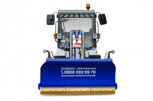 Radlader mit Winter-Schneeschild von vorne abgebildet