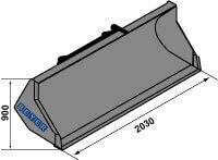Abmessungen Greiferschaufel von Radlader RL 100 aus der Vermietung