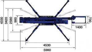 Raupenarbeitsbühne Draufsicht RAB 230 GTDE