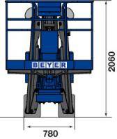 Front-Abmessungsgrafik von 13 m Raupenarbeitsbühne