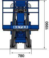 Front-Abmessungsgrafik von Raupenarbeitsbühne 18 m Arbeitshöhe