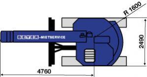 Abmessungsgrafik von Raupenkran RC 167.6 D K