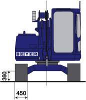 Abmessungsgrafik Front von Raupenkran RC 164.5