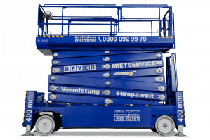 Scherenarbeitsbühne SB 225 SE mit 22 m Arbeitshöhe aus dem BEYER-Verleih