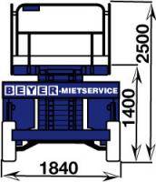 Abmessungen von Scherenbühne SB 122 SDC