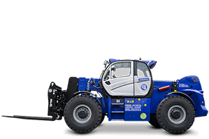 Linke Seite von Schwerlast Teleskoplader STS 10-200 aus der Vermietung