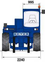 Front-Abmessungsgrafik, BEYER Teleskopstapler 6 t Tragkraft