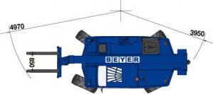 Abmessungsgrafik Vogelperspektive von Schwerlast-Teleskoplader 6 t