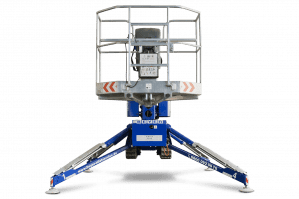 Raupenbühne mit 12.75 m max. Arbeitshöhe Vorderansicht