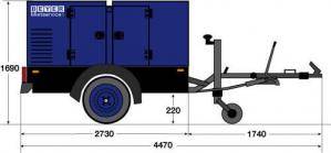 Abmessung des Notstromgenerator SE 78 F im Diagramm