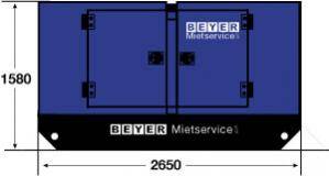 Grafik mit Höhen und Längenmaß Generator SE 41 K auf Kufen