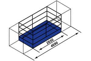 Abmessungen Arbeitskorb 1000kg als Anbaugerät