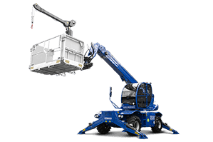 Telehandler TSR1840 mit Arbeitskorb mit Winde eingeklappt