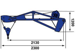 Maße Gittermast-Winde 2 t für Telelader