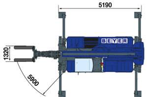 Telelader rotor TSR2160 Abmessung Vogelperspektive