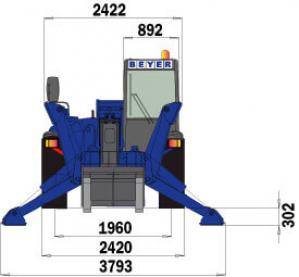 Front-Abmessungsgrafik Teleskopstapler TSS 1840