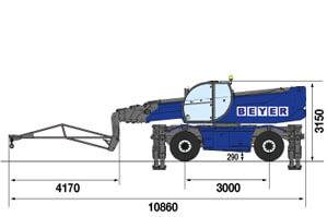 Teleporter mit Gittermast 600 kg seitliche Maße