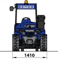 Heck-Abmessungsgrafik von Teleskoplader TSS 414