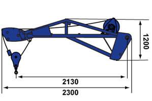Abmessungen - Gittermast-Winde für Telelader TSR1840