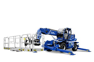 Teleskoplader TSR2670 mit Korb 500kg ausgeklappt