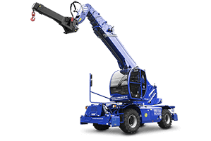 Ausgefahrener Teleskoplader TSR 3580 mit teleskopierbarem Kranarm