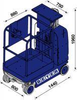 Draufsicht von Teleskopmastbühne TMB 81 E im Diagramm