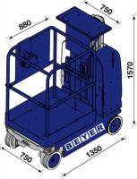 Draufsicht von Teleskopmastbühne TMB 65 E im Diagramm