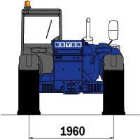 Heck-Abmessungsgrafik von 4 t Teleskopstapler TSS 1840