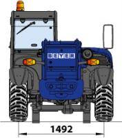 Heck-Abmessungsgrafik von starrem Teleskoplader TSS 625