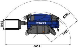 Abmessungsgrafik Wenderadius von Teleskoplader TSS 625
